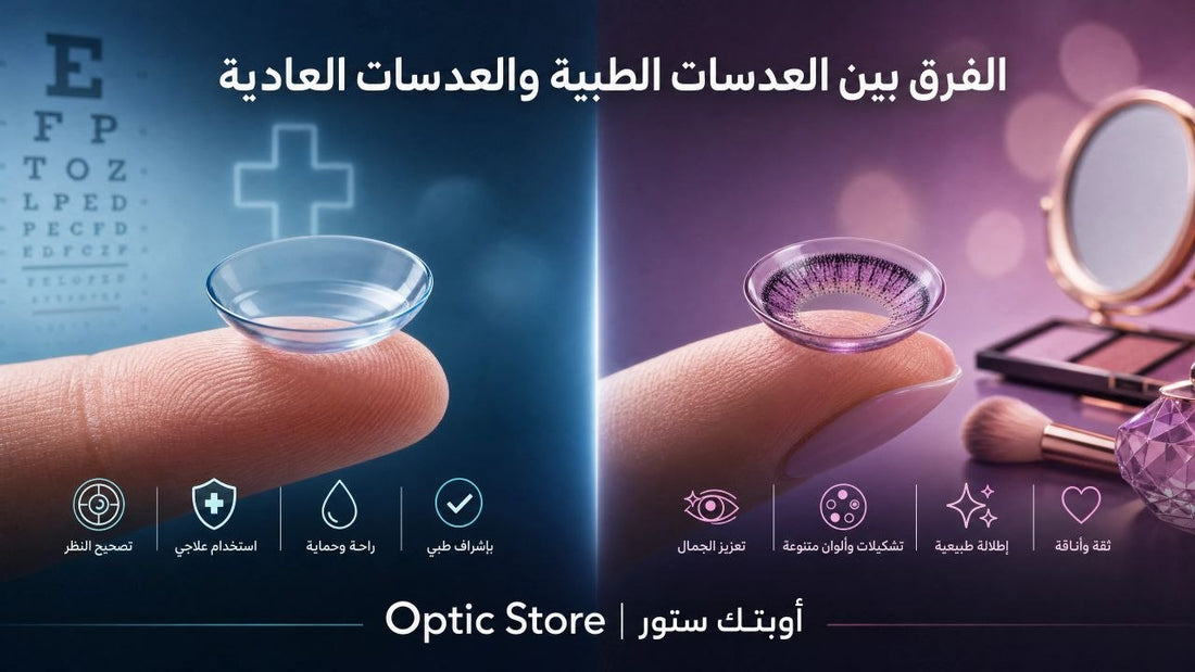 الفرق بين العدسات الطبية والعدسات العادية